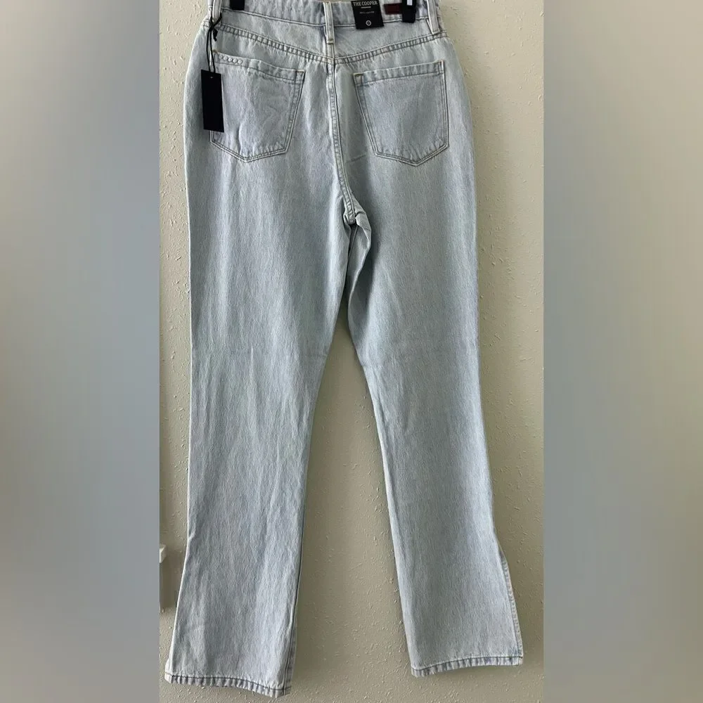 NWT BLANK NYC The Cooper Slim Straight Leg Jean W/ Slit in Super Powers Size 27